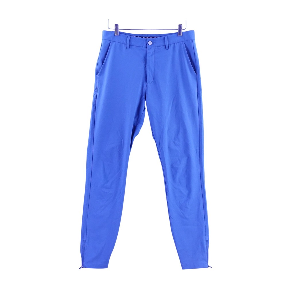 Primo Golf Pants Mens 32 Tall Blue Tapered Jogger Zipper Ankle Stretch Chino